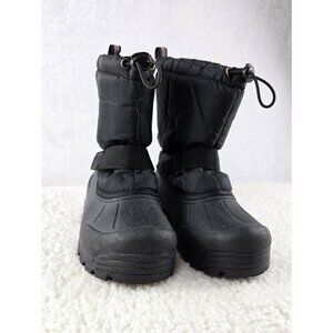 Kids Winter Boot Black Unisex Sz 2 Northside Waterproof Adjustable Reflective